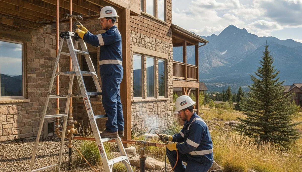 Plumber repairing a leak in Salt Lake City, UT for plumbing repair services