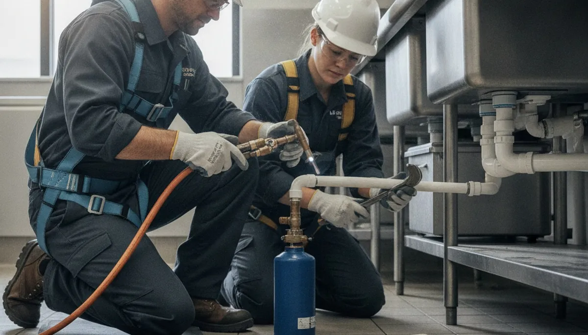 Salt Lake City plumber repairing a residential pipe for freeze-thaw damage and leaks