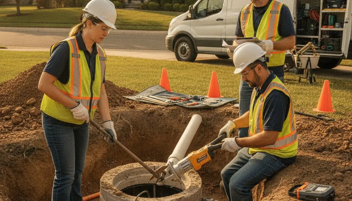 Septic repair service truck in Salt Lake City, UT for home plumbing repairs
